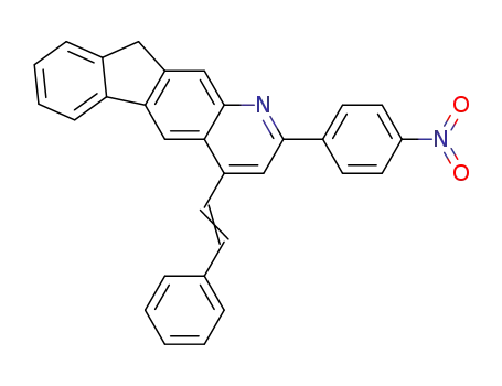 Molecular Structure of 33155-55-4 (10H-Indeno[1,2-g]quinoline, 2-(4-nitrophenyl)-4-(2-phenylethenyl)-)