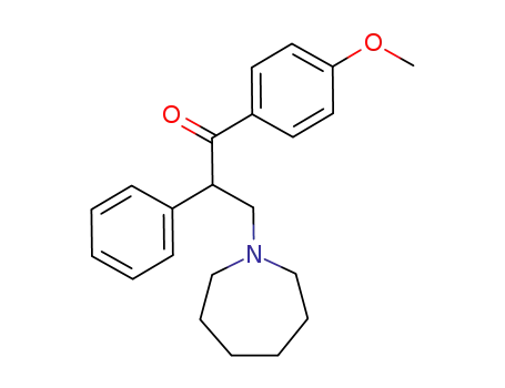 Molecular Structure of 63192-02-9 (1-Propanone,
3-(hexahydro-1H-azepin-1-yl)-1-(4-methoxyphenyl)-2-phenyl-)