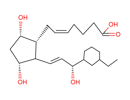 Molecular Structure of 62518-01-8 (5-Heptenoic acid,
7-[2-[3-(3-ethylcyclohexyl)-3-hydroxy-1-propenyl]-3,5-dihydroxycyclopent
yl]-)