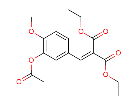 Molecular Structure of 57724-32-0 (Propanedioic acid, [[3-(acetyloxy)-4-methoxyphenyl]methylene]-, diethyl
ester)
