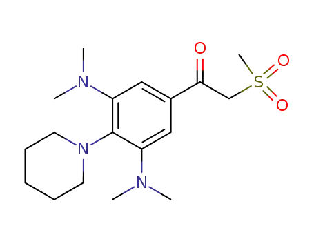 Molecular Structure of 61544-89-6 (Ethanone,
1-[3,5-bis(dimethylamino)-4-(1-piperidinyl)phenyl]-2-(methylsulfonyl)-)