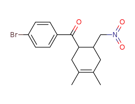 Molecular Structure of 62608-45-1 (Methanone,
(4-bromophenyl)[3,4-dimethyl-6-(nitromethyl)-3-cyclohexen-1-yl]-)