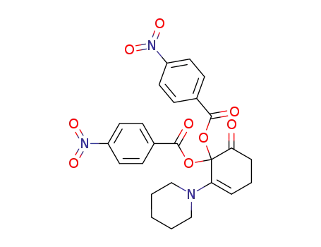 Molecular Structure of 70989-95-6 (3-Cyclohexen-1-one, 2,2-bis[(4-nitrobenzoyl)oxy]-3-(1-piperidinyl)-)