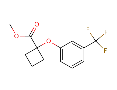 Molecular Structure of 62410-68-8 (Cyclobutanecarboxylic acid, 1-[3-(trifluoromethyl)phenoxy]-, methyl
ester)