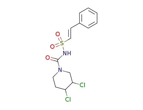 Molecular Structure of 61298-92-8 (1-Piperidinecarboxamide, 3,4-dichloro-N-[(2-phenylethenyl)sulfonyl]-)