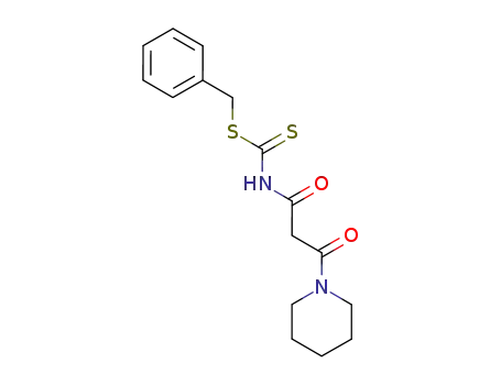 Molecular Structure of 60786-09-6 (Carbamodithioic acid, [1,3-dioxo-3-(1-piperidinyl)propyl]-, phenylmethyl
ester)