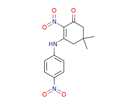 Molecular Structure of 61997-85-1 (2-Cyclohexen-1-one, 5,5-dimethyl-2-nitro-3-[(4-nitrophenyl)amino]-)