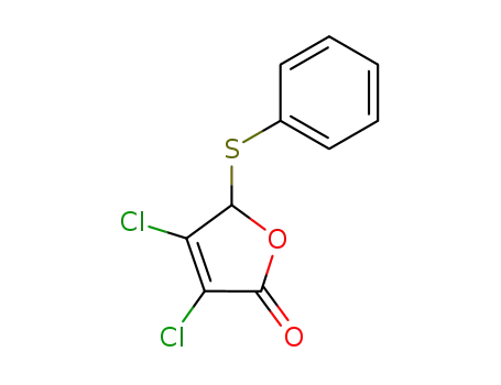 Molecular Structure of 52180-37-7 (2(5H)-Furanone, 3,4-dichloro-5-(phenylthio)-)