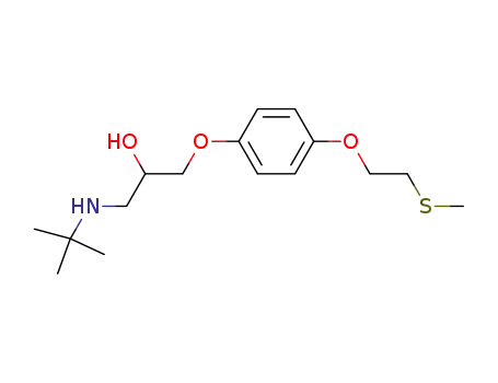 Molecular Structure of 53936-55-3 (2-Propanol,
1-[(1,1-dimethylethyl)amino]-3-[4-[2-(methylthio)ethoxy]phenoxy]-)