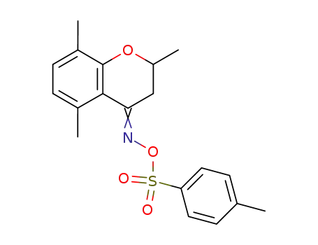 Molecular Structure of 61995-72-0 (4H-1-Benzopyran-4-one, 2,3-dihydro-2,5,8-trimethyl-,
O-[(4-methylphenyl)sulfonyl]oxime)
