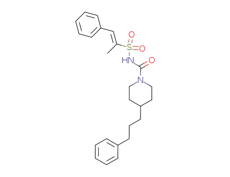 Molecular Structure of 61298-91-7 (1-Piperidinecarboxamide,
N-[(1-methyl-2-phenylethenyl)sulfonyl]-4-(3-phenylpropyl)-)