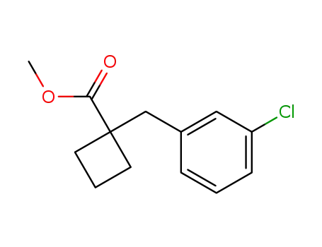 Molecular Structure of 62410-53-1 (Cyclobutanecarboxylic acid, 1-[(3-chlorophenyl)methyl]-, methyl ester)