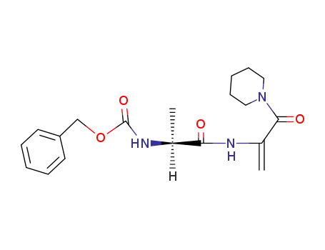 Molecular Structure of 63095-99-8 (Carbamic acid,
[1-methyl-2-oxo-2-[[1-(1-piperidinylcarbonyl)ethenyl]amino]ethyl]-,
phenylmethyl ester, (S)-)