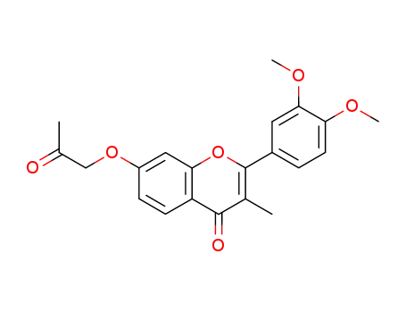 Molecular Structure of 62369-97-5 (4H-1-Benzopyran-4-one,
2-(3,4-dimethoxyphenyl)-3-methyl-7-(2-oxopropoxy)-)