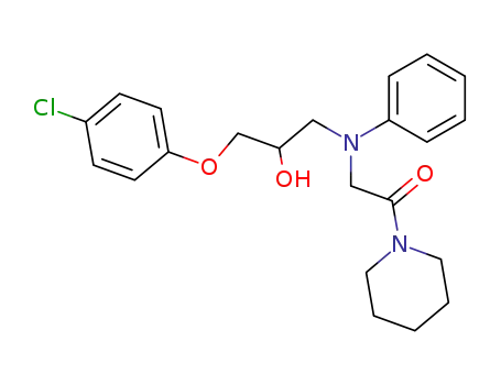 Molecular Structure of 62631-82-7 (Piperidine,
1-[[[3-(4-chlorophenoxy)-2-hydroxypropyl]phenylamino]acetyl]-)