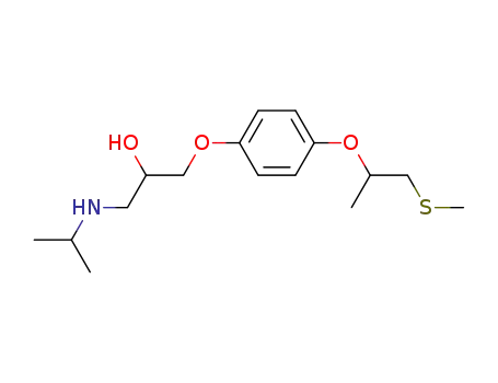 Molecular Structure of 53936-75-7 (2-Propanol,
1-[(1-methylethyl)amino]-3-[4-[1-methyl-2-(methylthio)ethoxy]phenoxy]-)