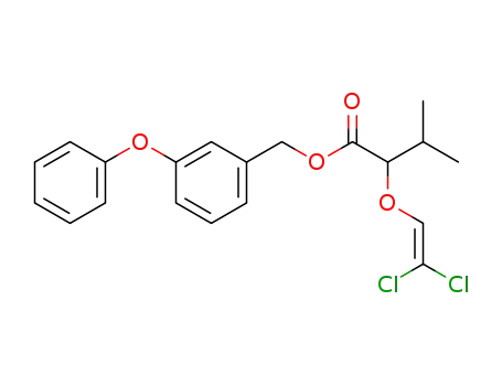 Molecular Structure of 67679-40-7 (Butanoic acid, 2-[(2,2-dichloroethenyl)oxy]-3-methyl-,
(3-phenoxyphenyl)methyl ester)