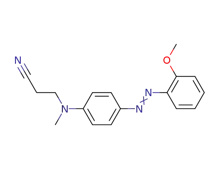 Molecular Structure of 59528-10-8 (Propanenitrile, 3-[[4-[(2-methoxyphenyl)azo]phenyl]methylamino]-)