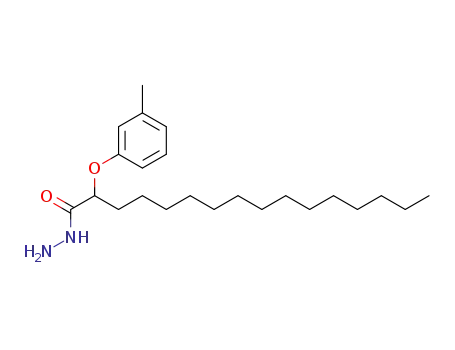 Molecular Structure of 63646-01-5 (Hexadecanoic acid, 2-(3-methylphenoxy)-, hydrazide)