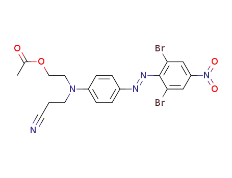Molecular Structure of 7552-02-5 (Propanenitrile,
3-[[2-(acetyloxy)ethyl][4-[(2,6-dibromo-4-nitrophenyl)azo]phenyl]amino]-)