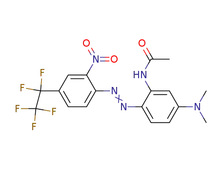 Molecular Structure of 63281-41-4 (Acetamide,
N-[5-(dimethylamino)-2-[[2-nitro-4-(pentafluoroethyl)phenyl]azo]phenyl]-)