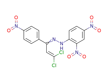 Molecular Structure of 63164-74-9 (2-Propen-1-one, 3,3-dichloro-1-(4-nitrophenyl)-,
(2,4-dinitrophenyl)hydrazone)