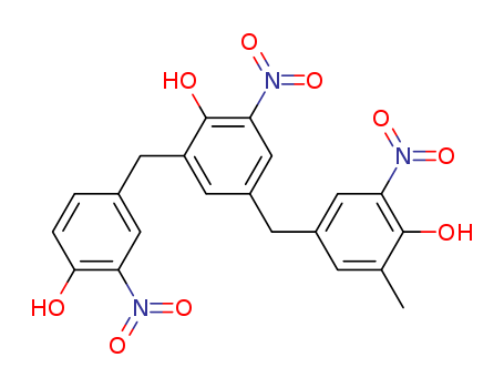 Molecular Structure of 59919-91-4 (Phenol,
4-[(4-hydroxy-3-methyl-5-nitrophenyl)methyl]-2-[(4-hydroxy-3-nitrophenyl)
methyl]-6-nitro-)