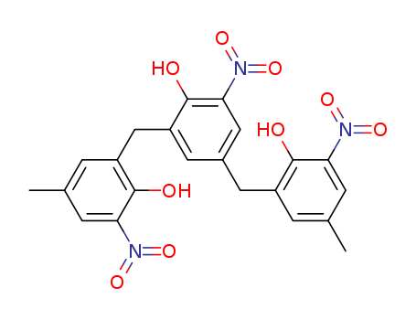 Molecular Structure of 59920-00-2 (Phenol, 2,4-bis[(2-hydroxy-5-methyl-3-nitrophenyl)methyl]-6-nitro-)
