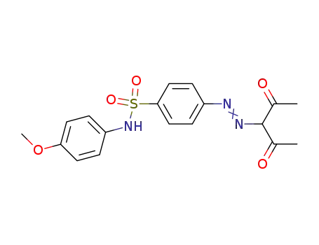 Molecular Structure of 62383-32-8 (Benzenesulfonamide,
4-[(1-acetyl-2-oxopropyl)azo]-N-(4-methoxyphenyl)-)