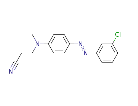 Molecular Structure of 59528-12-0 (Propanenitrile,
3-[[4-[(3-chloro-4-methylphenyl)azo]phenyl]methylamino]-)