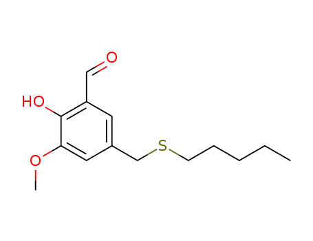 5-Pentylthiomethyl-2-hydroxy-3-methoxy-benzaldehyd