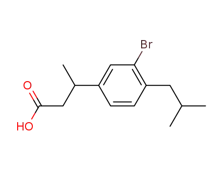 Molecular Structure of 61692-74-8 (Benzenepropanoic acid, 3-bromo-b-methyl-4-(2-methylpropyl)-)