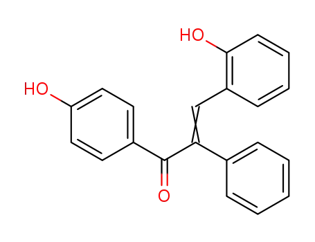 Molecular Structure of 63645-41-0 (2-Propen-1-one, 1-(4-hydroxyphenyl)-3-(2-hydroxyphenyl)-2-phenyl-,
(E)-)