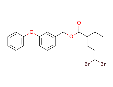 Molecular Structure of 67829-40-7 (4-Pentenoic acid, 5,5-dibromo-2-(1-methylethyl)-,
(3-phenoxyphenyl)methyl ester)