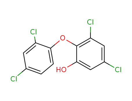 Molecular Structure of 4656-56-8 (Phenol, 3,5-dichloro-2-(2,4-dichlorophenoxy)-)