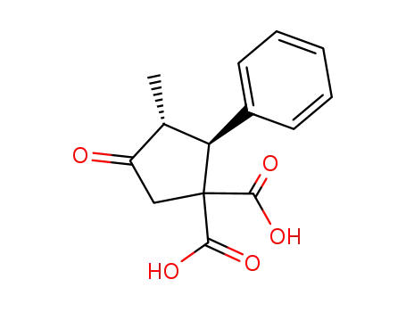 1,1-Cyclopentanedicarboxylic acid, 3-methyl-4-oxo-2-phenyl-, trans-
