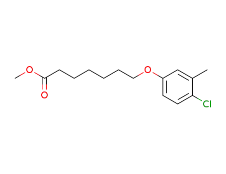 Molecular Structure of 63571-94-8 (Heptanoic acid, 7-(4-chloro-3-methylphenoxy)-, methyl ester)