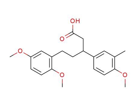 Molecular Structure of 63666-76-2 (Benzenepentanoic acid, 2,5-dimethoxy-b-(4-methoxy-3-methylphenyl)-)