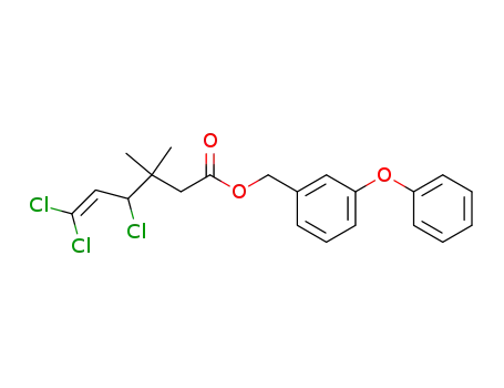 Molecular Structure of 59898-01-0 (5-Hexenoic acid, 4,6,6-trichloro-3,3-dimethyl-, (3-phenoxyphenyl)methyl
ester)