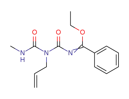 Molecular Structure of 62220-95-5 (Benzenecarboximidic acid,
N-[[[(methylamino)carbonyl]-2-propenylamino]carbonyl]-, ethyl ester)
