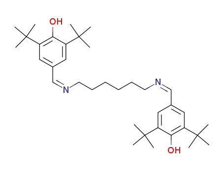 Molecular Structure of 38210-06-9 (Phenol,
4,4'-[1,6-hexanediylbis(nitrilomethylidyne)]bis[2,6-bis(1,1-dimethylethyl)-)