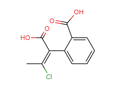 Molecular Structure of 61996-06-3 (Benzeneacetic acid, 2-carboxy-a-(1-chloroethylidene)-, (E)-)