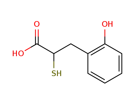 Molecular Structure of 90536-36-0 (Benzenepropanoic acid, 2-hydroxy-a-mercapto-)