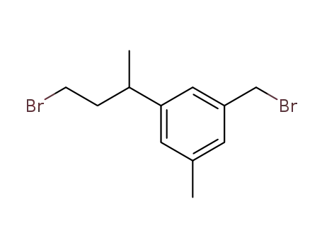 Molecular Structure of 67386-75-8 (Benzene, 1-(bromomethyl)-3-(3-bromo-1-methylpropyl)-5-methyl-)