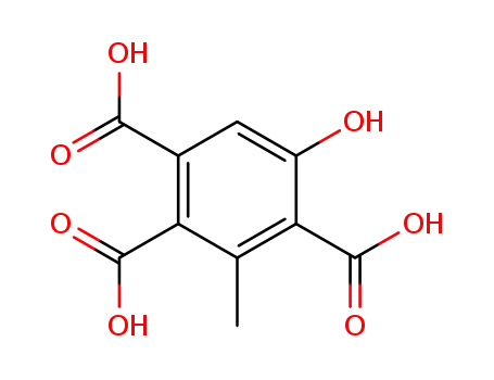 Molecular Structure of 955-04-4 (1,2,4-Benzenetricarboxylic acid, 5-hydroxy-3-methyl-)