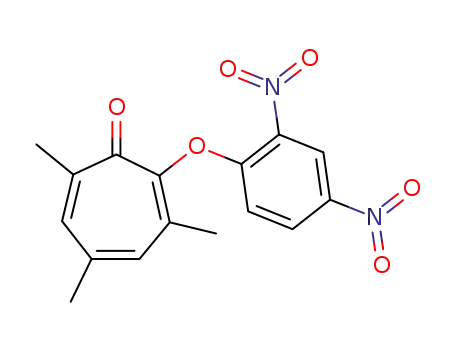 Molecular Structure of 63507-76-6 (2,4,6-Cycloheptatrien-1-one, 2-(2,4-dinitrophenoxy)-3,5,7-trimethyl-)