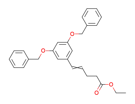 Molecular Structure of 64793-96-0 (4-Pentenoic acid, 5-[3,5-bis(phenylmethoxy)phenyl]-, ethyl ester)
