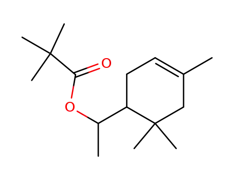 Molecular Structure of 63649-54-7 (Propanoic acid, 2,2-dimethyl-, 1-(4,6,6-trimethyl-3-cyclohexen-1-yl)ethyl
ester)