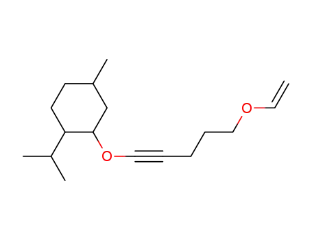 Molecular Structure of 62600-01-5 (Cyclohexane,
2-[[5-(ethenyloxy)-1-pentynyl]oxy]-4-methyl-1-(1-methylethyl)-)