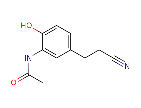 Molecular Structure of 61310-07-4 (Acetamide, N-[5-(2-cyanoethyl)-2-hydroxyphenyl]-)